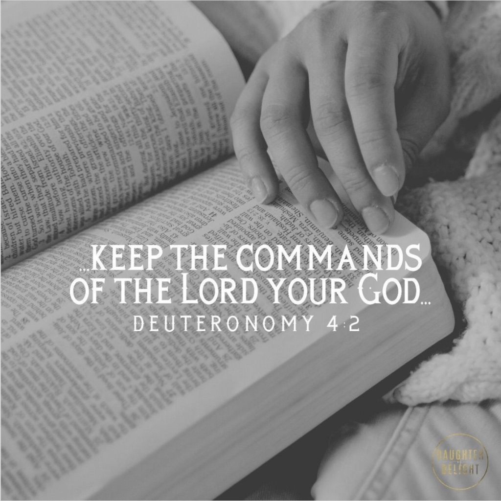 Daughter of Delight Guest Post
Deuteronomy 4:2
August 25, 2021